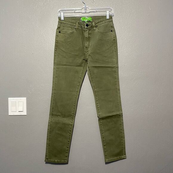 Sandrine Rose Free People Army Green Skinny Jeans Women's Size 26 - Picture 1 of 8